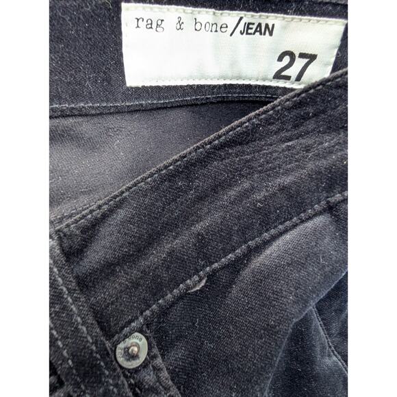 Rag & Bone Womens 10 Inch Crop Flare Black Velvet Jeans Pants Size 27 Hi-rise - Picture 7 of 9